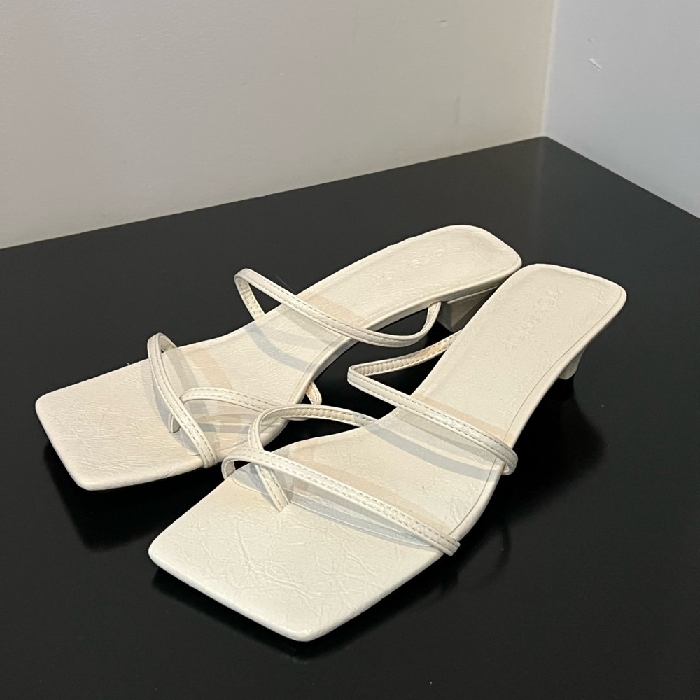 Topshop White Strappy Kitten Heels